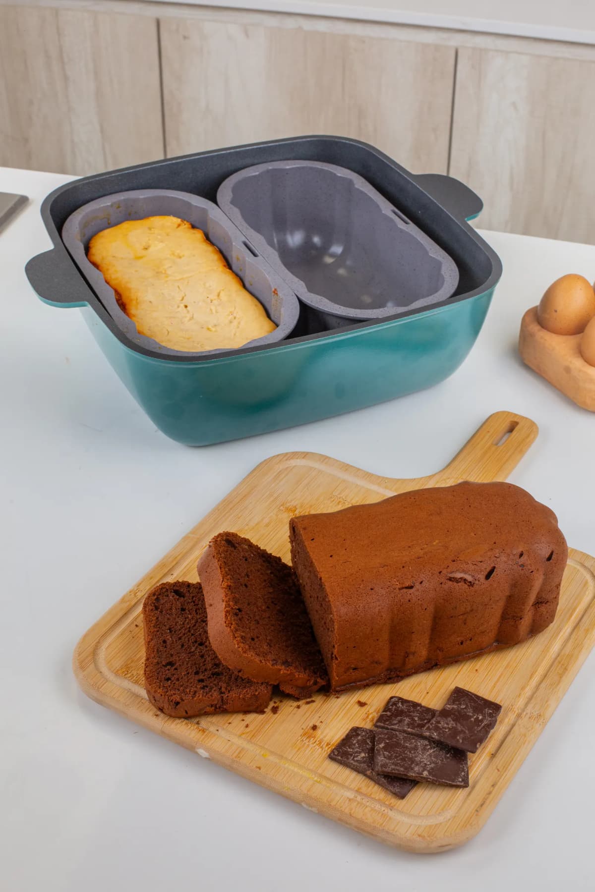 Budín de pan y banana / Pan nube de chocolate